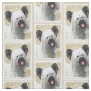 Skye Terrier-Malerei - niedliche ursprüngliche Stoff