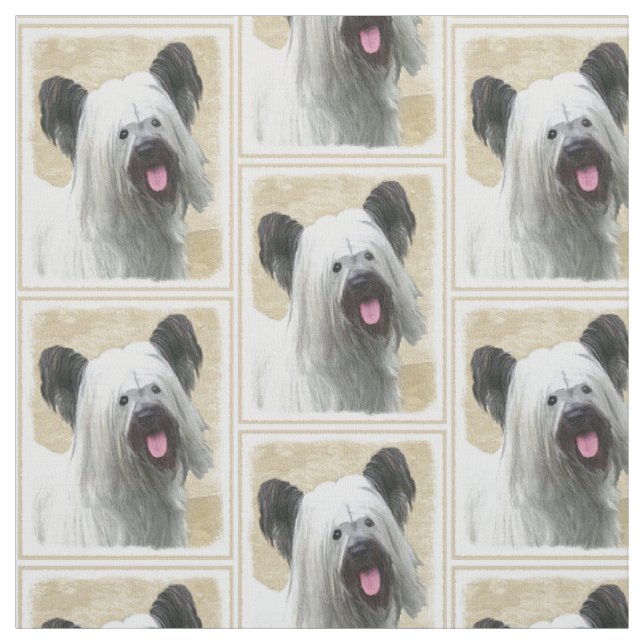 Skye Terrier-Malerei - niedliche ursprüngliche Stoff (Muster)