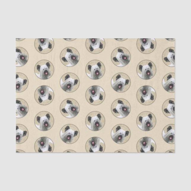 Skye Terrier Malerei Silver Gray Original Hunde Ku Seidenpapier (Vorderseite)
