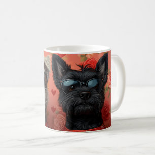 Skye Terrier mit Herz-Rose Valentinstag Kaffeetasse