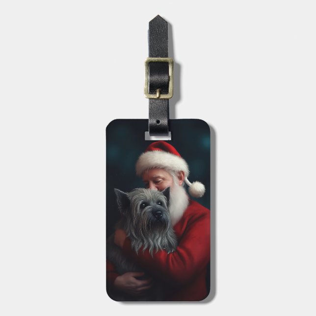 Skye Terrier mit Weihnachtsmann Weihnachten Gepäckanhänger (Vorderseite vertikal)