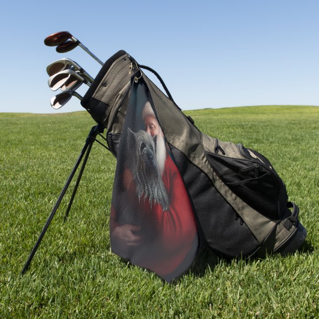 Skye Terrier mit Weihnachtsmann Weihnachten Golfhandtuch (Gras)