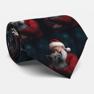 Skye Terrier mit Weihnachtsmann Weihnachten Krawatte