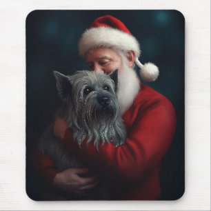 Skye Terrier mit Weihnachtsmann Weihnachten Mousepad