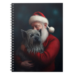 Skye Terrier mit Weihnachtsmann Weihnachten Notizblock