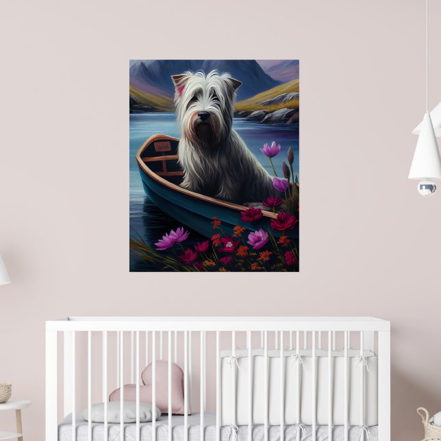 Skye Terrier on a Paddle: Ein Landschaftliches Abe Poster (Kinderzimmer 2)
