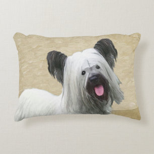 Skye Terrier Painting - Niedliche Original Dog Art Dekokissen