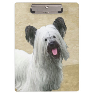 Skye Terrier Painting - Niedliche Original Dog Art Klemmbrett