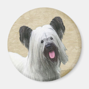 Skye Terrier Painting - Niedliche Original Dog Art Magnet