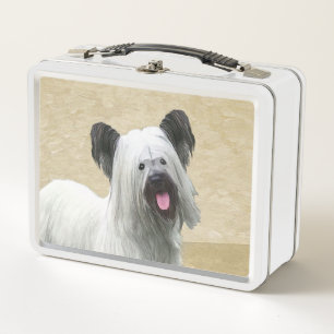 Skye Terrier Painting - Niedliche Original Dog Art Metall Brotdose