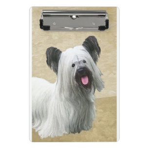 Skye Terrier Painting - Niedliche Original Dog Art Mini Klemmbrett