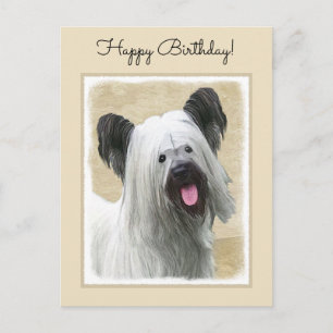 Skye Terrier Painting - Niedliche Original Dog Art Postkarte