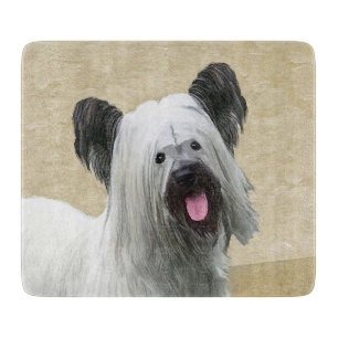 Skye Terrier Painting - Niedliche Original Dog Art Schneidebrett
