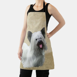 Skye Terrier Painting - Niedliche Original Dog Art Schürze