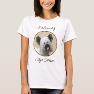 Skye Terrier Painting - Niedliche Original Dog Art T-Shirt