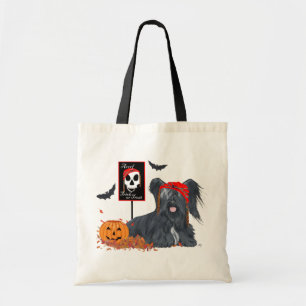 Skye Terrier Pirat für Halloween Tragetasche