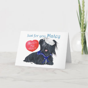 Skye Terrier Seemann Valentine Feiertagskarte