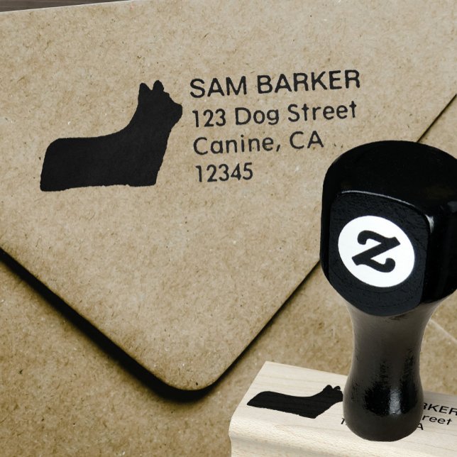 Skye Terrier Silhouette Rücksendeadresse Gummistempel (Von Creator hochgeladen)