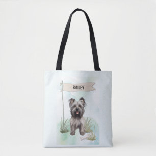 Skye Terrier Wasserfarben personalisierter Hund Tasche