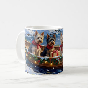 Skye Terrier Weihnachtsboot-Feiertag Kaffeetasse