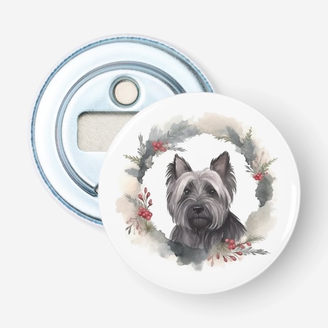 Skye Terrier Weihnachtsmann Festliche Jungfrau Flaschenöffner (Vorderseite)