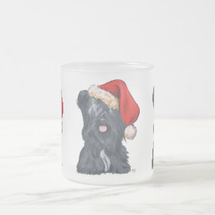 Skye Terrier Weihnachtsmann Mattglastasse