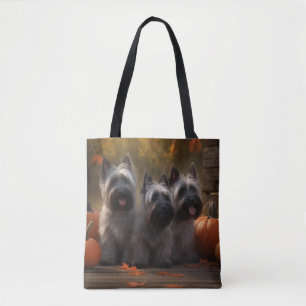 Skye Terrier Welpe Herbstfreude Kürbis  Tasche