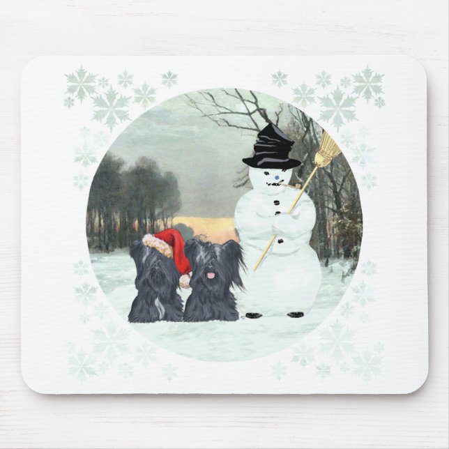 Skye Terriers und Snowman Mousepad (Vorne)
