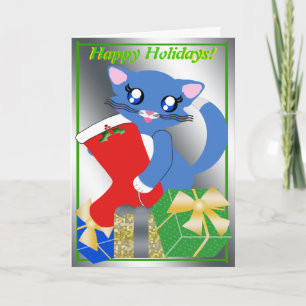 Skye Toon Kitten Strumpf Card Feiertagskarte