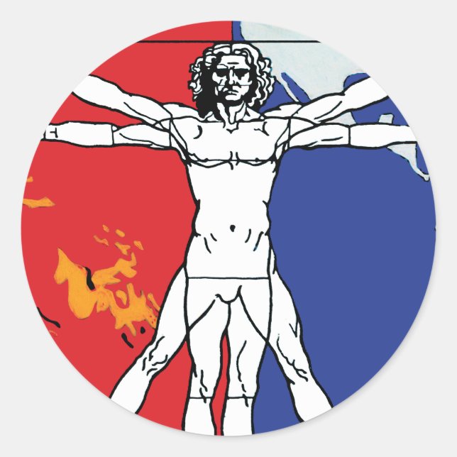 Skylab 2 Patch für die Mission des Vitruvian Runder Aufkleber (Vorderseite)
