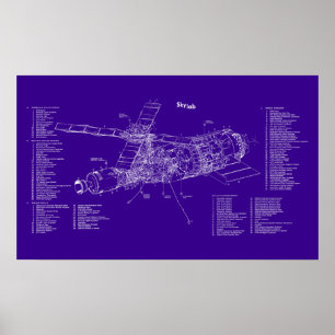 Skylab-Blaupause Poster
