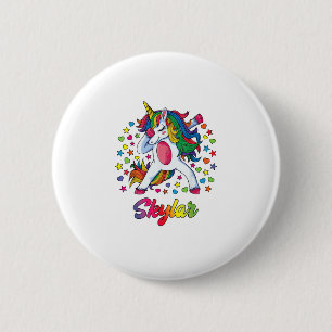 Skylar Personalisiertes Namens Einhorn Mädchen Ges Button