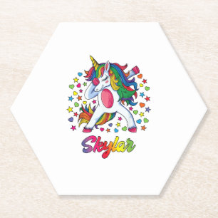 Skylar Personalisiertes Namens Einhorn Mädchen Ges Untersetzer