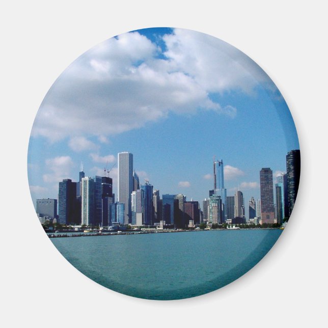 Skyline-Ansicht von Chicago von Navy Pier Magnet (Vorne)