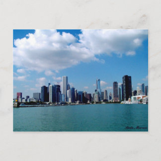 Skyline-Ansicht von Chicago von Navy Pier Postkarte