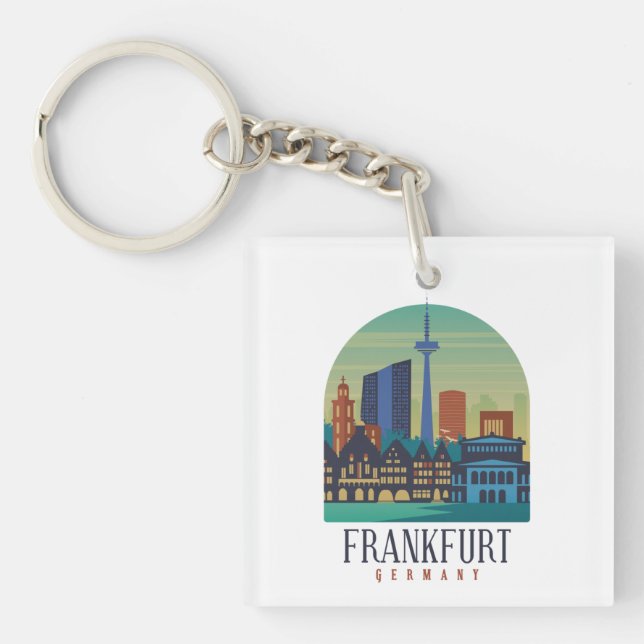Skyline Architektur Frankfurt Deutschland Schlüsselanhänger (Vorderseite)