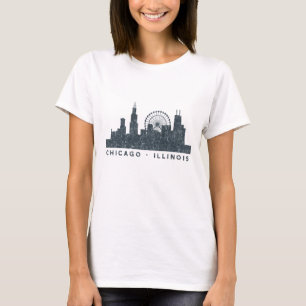 Skyline-Architektur-Kunst-Geschenke Chicagos T-Shirt