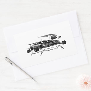 SKYLINE-ASSEMBLY R34 RECHTECKIGER AUFKLEBER