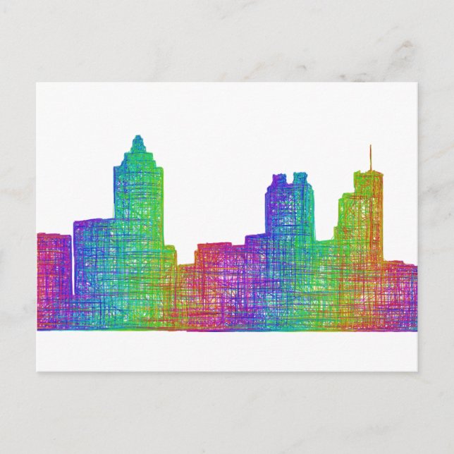Skyline Atlanta Postkarte (Vorderseite)