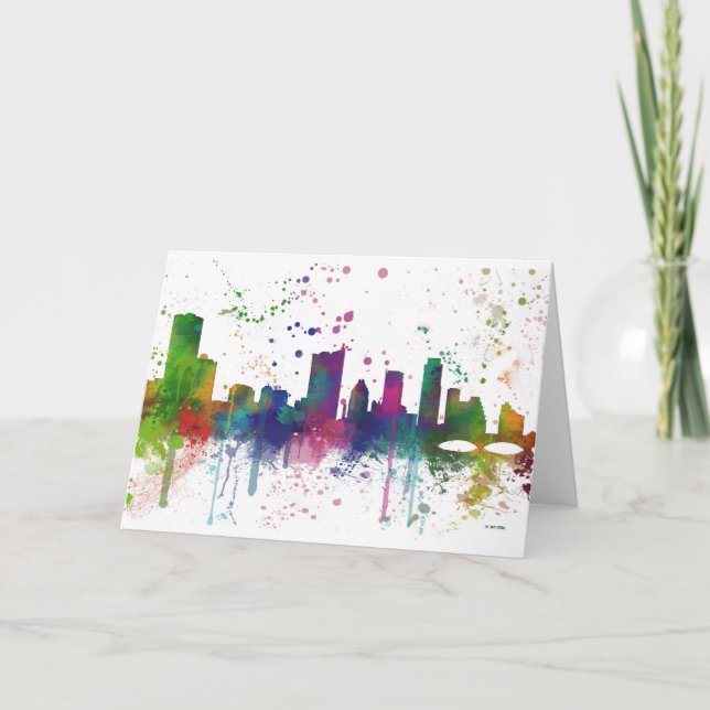 SKYLINE AUSTINS TEXAS KARTE (Vorderseite)