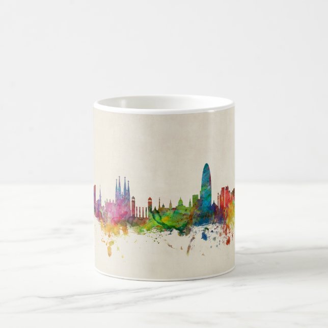 Skyline Barcelonas Spanien Kaffeetasse (Mittel)