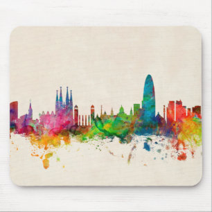 Skyline Barcelonas Spanien Mousepad