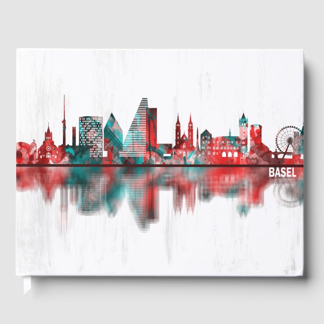 Skyline Basel Schweiz Gästebuch (Vorderseite)