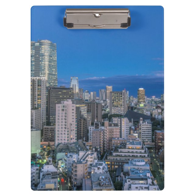 Skyline bei Dämmerung Klemmbrett (Vorderseite)