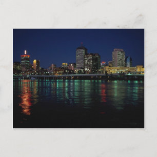 Skyline bei Nacht, Brisbane, Queensland, Australie Postkarte