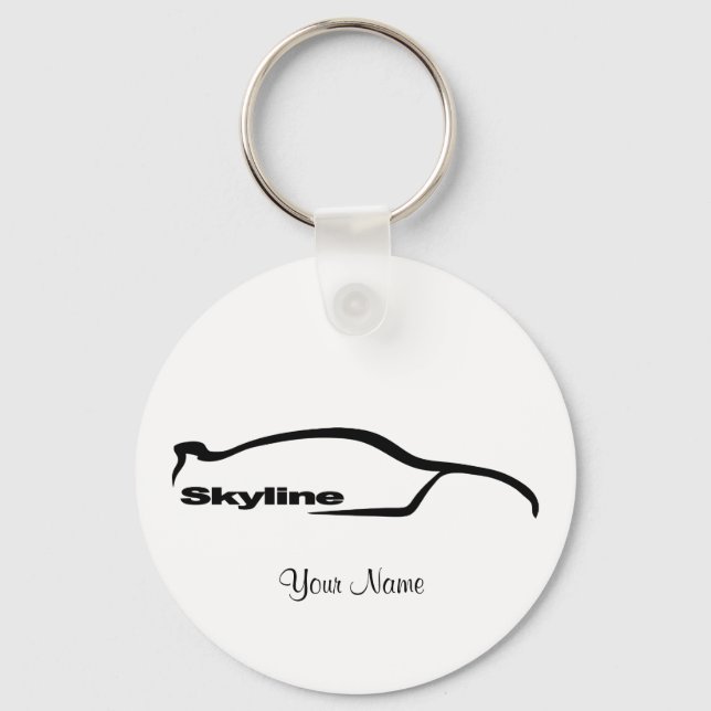 Skyline Black Silhouette Logo Schlüsselanhänger (Vorderseite)
