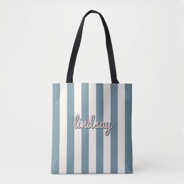 Skyline Blue Cabana Stripe Tasche (Vorderseite)