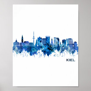 Skyline Blue Deutschland Poster