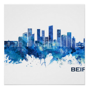 Skyline Blue Poster