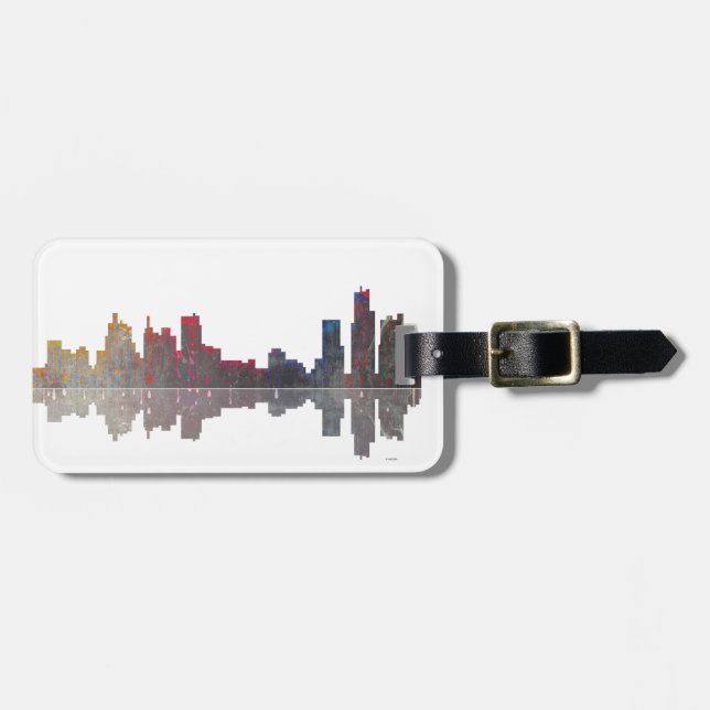 Skyline Bostons Massachusetts Gepäckanhänger (Vorderseite horizontal)